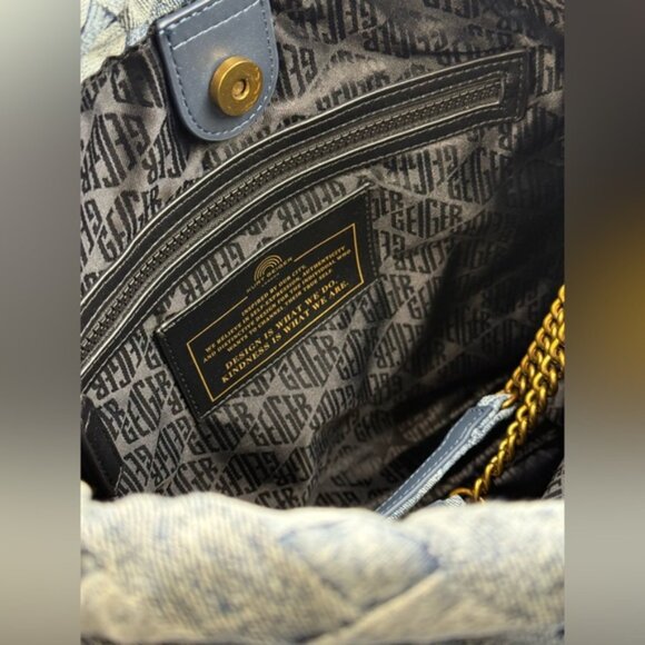 🆕 KURT GEIGER LONDON 🧿 NWOT Kensington Denim Drawstring Shoulder Bag - Picture 12 of 16